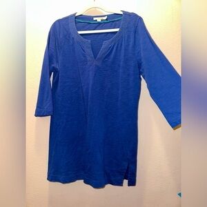 Boden women’s blue 3/4 sleeve cotton dress 10 office contemporary boho